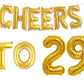 Cheers to 29 Birthday Foil Balloon Combo Party Decoration for Anniversary Celebration 16 Inches