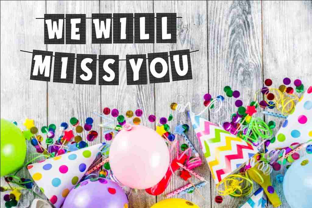 We Will Miss you Decoration Hanging and Banner for Photo Shoot Backdrop and Theme Party