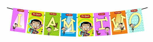 Mr Bean Theme I Am Two 2nd Birthday Banner for Photo Shoot Backdrop and Theme Party