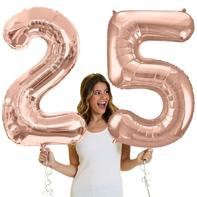 Number 2 Rose Gold Foil Balloon 40 Inches