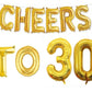 Cheers to 30 Birthday Foil Balloon Combo Party Decoration for Anniversary Celebration 16 Inches