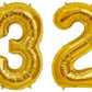 Number 32 Gold Foil Balloon 16 Inches