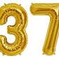 Number 37 Gold Foil Balloon 16 Inches