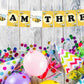 HoneyBee Theme I Am Three 3rd Birthday Banner for Photo Shoot Backdrop and Theme Party