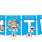 Doremon Theme I Am Three 3rd Birthday Banner for Photo Shoot Backdrop and Theme Party