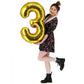 Number 3 Gold Foil Balloon 40 Inches