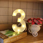 Number 3 LED Marquee Light Sign for Birthday Party Family Wedding Decor Walls Hanging
