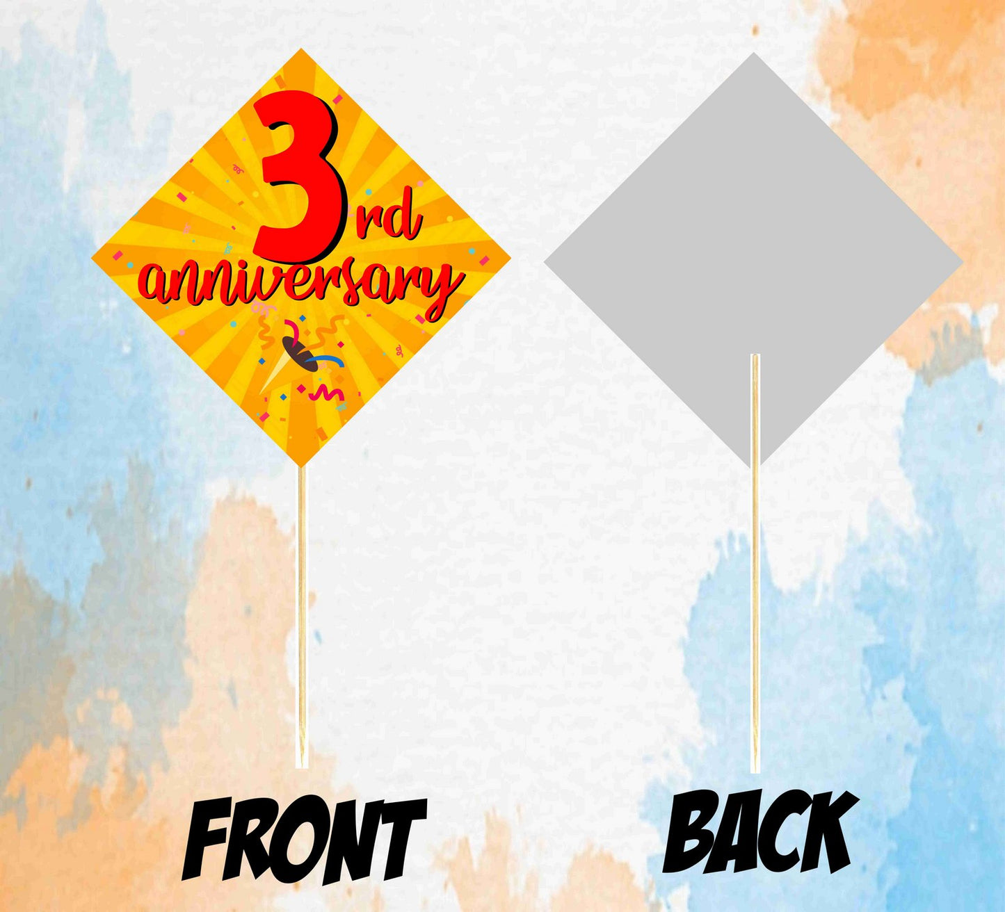 3rd  Anniversary Theme Props Anniversary Decoration Backdrop Photo Shoot, Photo Booth Party Item