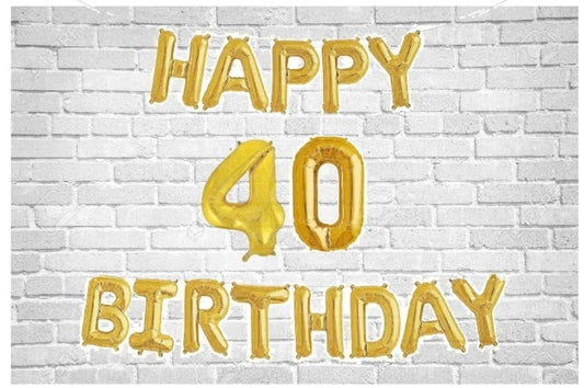 Happy 40th Birthday Foil Balloon Combo Party Decoration for Anniversary Celebration 16 Inches