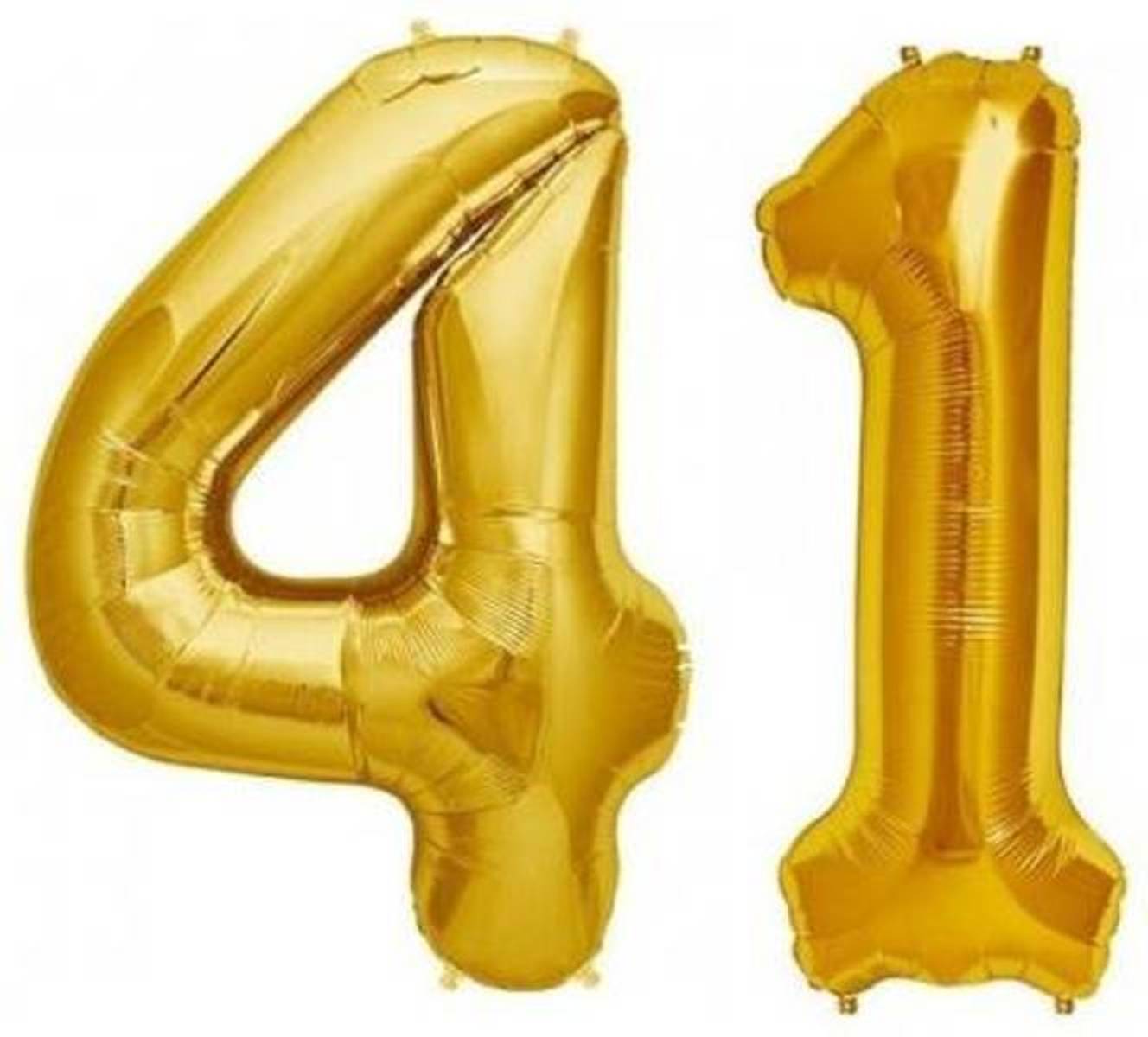 Number 41 Gold Foil Balloon 16 Inches