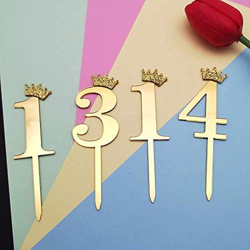 Number 36 Golden Acrylic Shiny Cake Topper | for Wedding Anniversary Bridal Shower Bachelorette Party or Theme Parties | Birthday Cake Supplies Decorations