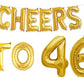 Cheers to 46 Birthday Foil Balloon Combo Party Decoration for Anniversary Celebration 16 Inches
