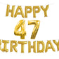 Happy 47th Birthday Foil Balloon Combo Party Decoration for Anniversary Celebration 16 Inches