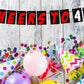 Cheers to 47 Birthday Banner for Photo Shoot Backdrop and Theme Party