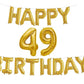 Happy 49th Birthday Foil Balloon Combo Party Decoration for Anniversary Celebration 16 Inches