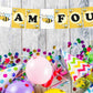 HoneyBee Theme I Am Four 4th Birthday Banner for Photo Shoot Backdrop and Theme Party