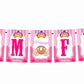 Princess Theme I Am Four 4th Birthday Banner for Photo Shoot Backdrop and Theme Party
