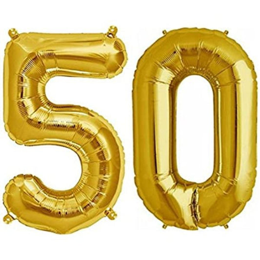 Number 50 Gold Foil Balloon 16 Inches
