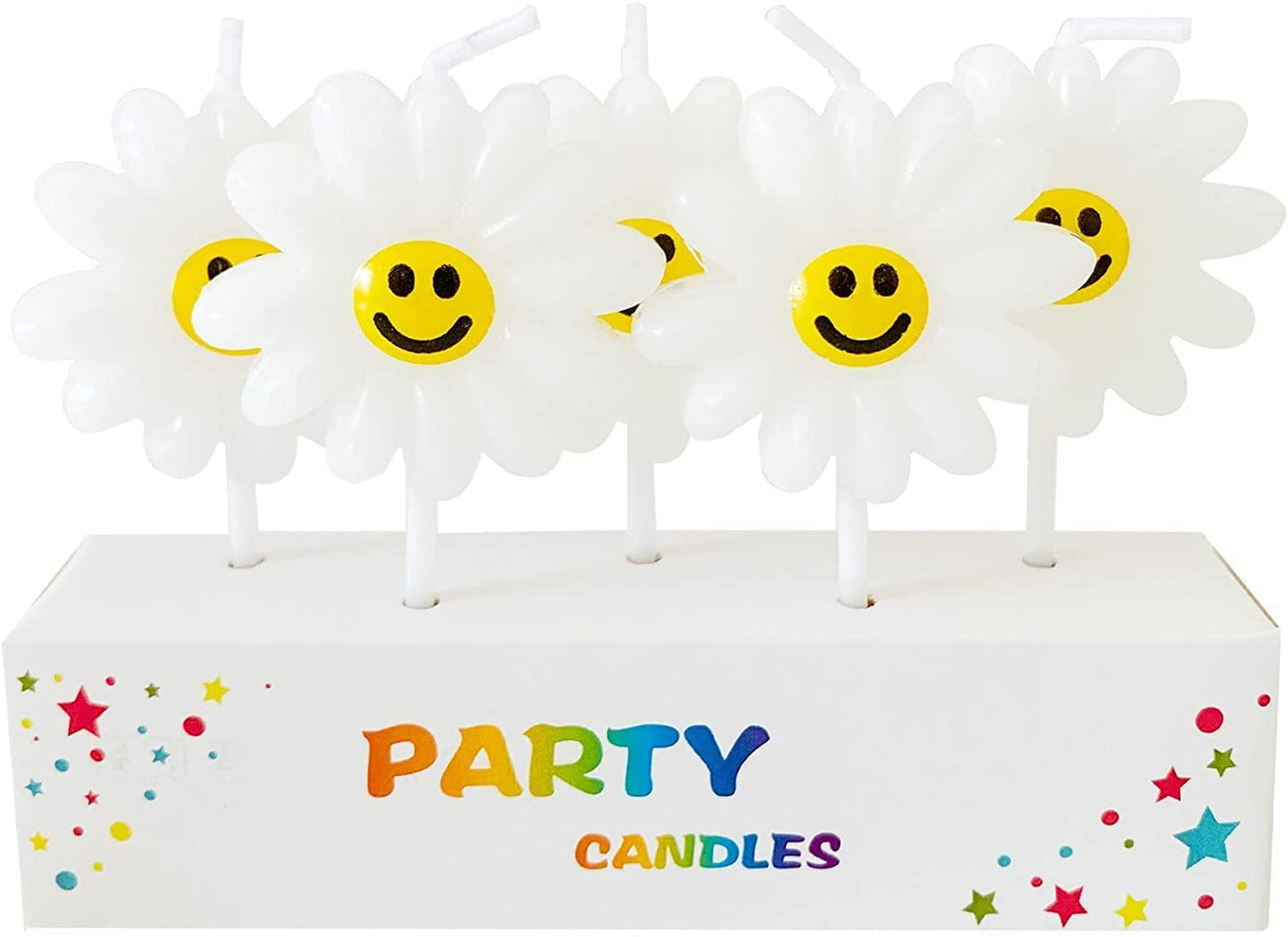 Sunflower Birthday Candles for Cake, Birthday Candles for Girls & Boys, Unique Flower Candle for Cake Decoration with Smiley (Set of 5)