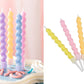 Pastel Color Twisty Birthday Candles Set Metallic Curly Coil Candles Holders Cake Cupcake Candles for Wedding, Birthday, Baby Shower Kids, Party Supplies ,Cake Decoration (Pack of 6)