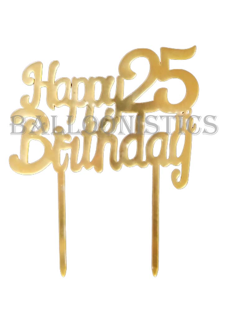Acrylic Large 25th Happy Birthday Cake Topper | Cake Supplies Decorations
