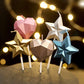 4D Star Shape Gold Candle Metallic Cake Cupcake Candles for Birthday, Wedding Party and Cake Decoration Pack of 1
