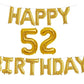 Happy 52nd Birthday Foil Balloon Combo Party Decoration for Anniversary Celebration 16 Inches