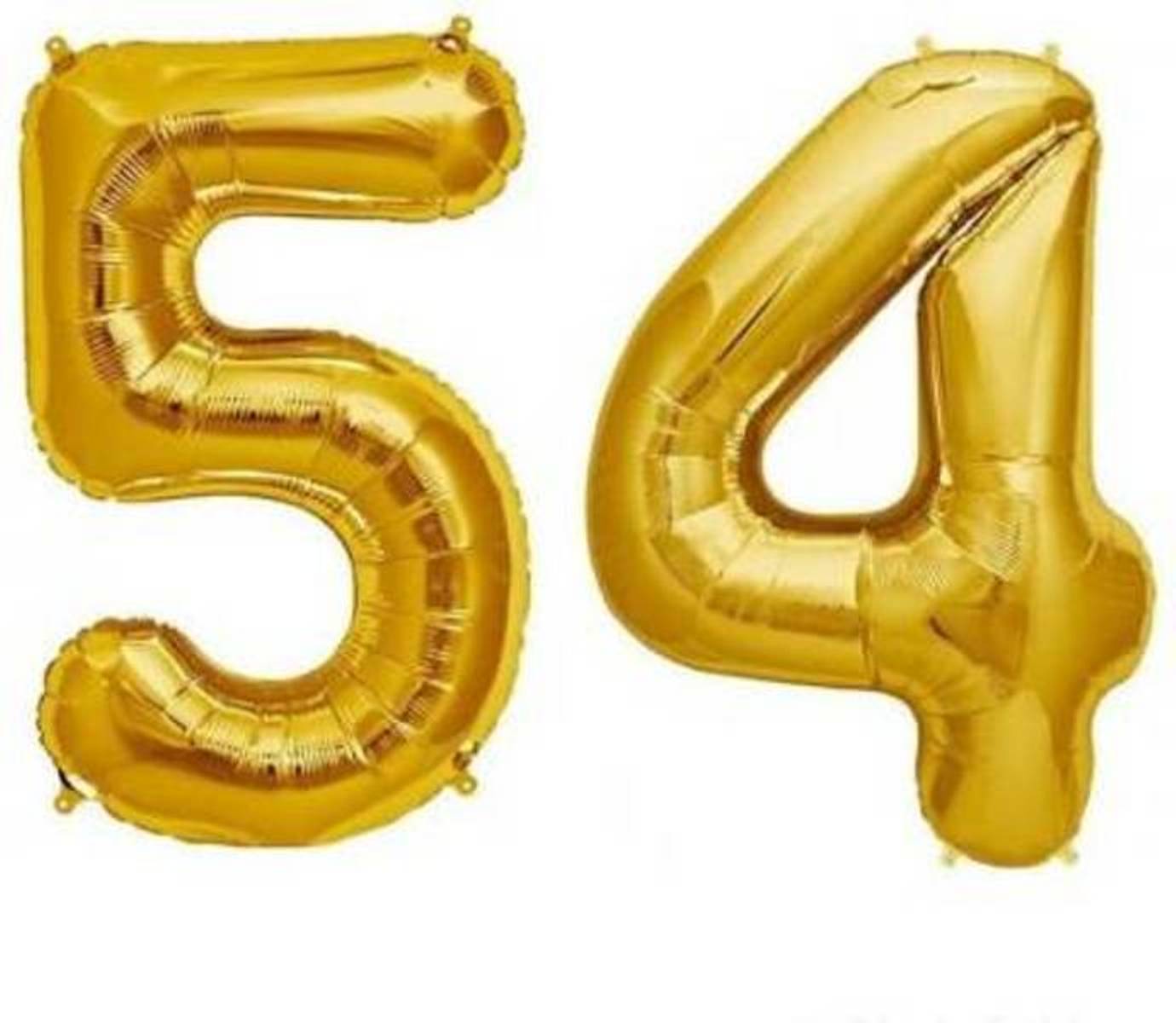 Number 54 Gold Foil Balloon 16 Inches