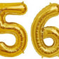 Number 56 Gold Foil Balloon 16 Inches