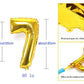 Number 17  Gold Foil Balloon and 25 Nos Blue and White Color Latex Balloon and Happy Birthday Banner Combo