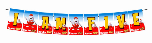 KinderJoy I Am Five 5th Birthday Banner for Photo Shoot Backdrop and Theme Party