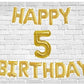 Happy 5th Birthday Foil Balloon Combo Party Decoration for Anniversary Celebration 16 Inches