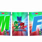 PJ Mask Theme I Am Five 5th Birthday Banner for Photo Shoot Backdrop and Theme Party