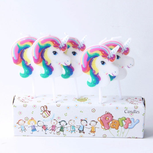 Unicorn Birthday Candle for Unicorn Theme Party - Pack of 5