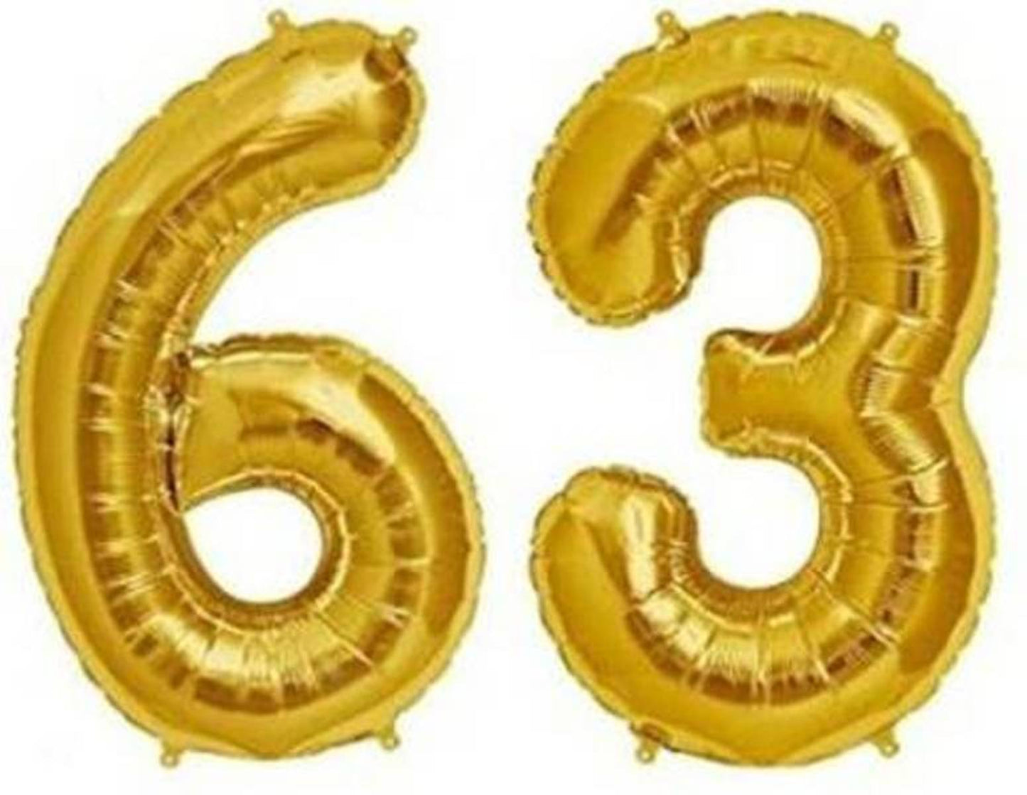 Number 63 Gold Foil Balloon 16 Inches