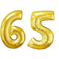 Number 65 Gold Foil Balloon 16 Inches