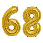 Number 68 Gold Foil Balloon 16 Inches