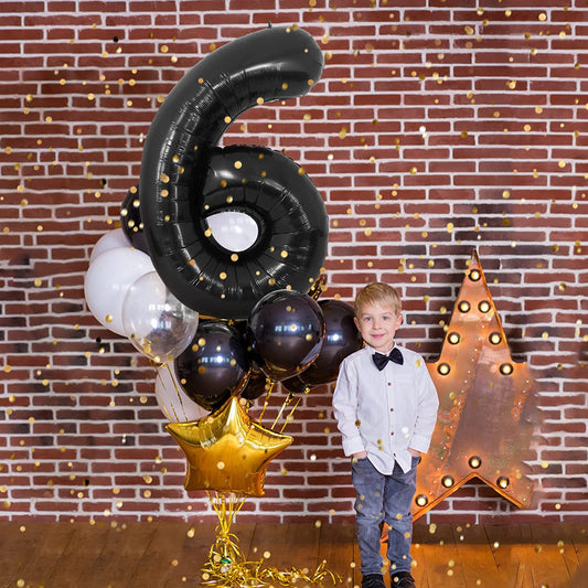Number 6 Black Foil Balloon 40 Inches