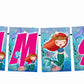 Mermaid Theme I Am Six 6th Birthday Banner for Photo Shoot Backdrop and Theme Party