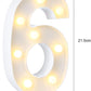Number 6 LED Marquee Light Sign for Birthday Party Family Wedding Decor Walls Hanging