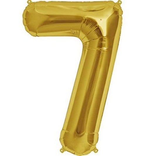 Number 7 Gold Foil Balloon 16 Inches - Balloonistics