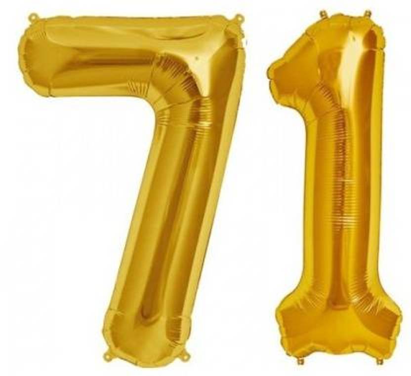 Number 71 Gold Foil Balloon 16 Inches