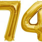 Number 74 Gold Foil Balloon 16 Inches