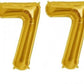Number 77 Gold Foil Balloon 16 Inches