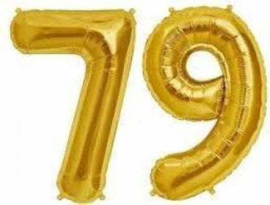 Number 79 Gold Foil Balloon 16 Inches