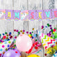 Unicorn Theme I Am Seven 7th Birthday Banner for Photo Shoot Backdrop and Theme Party