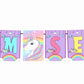 Unicorn Theme I Am Seven 7th Birthday Banner for Photo Shoot Backdrop and Theme Party