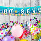 Ocean Underwater I Am Seven 7th Birthday Banner for Photo Shoot Backdrop and Theme Party