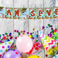 Masha Bear Theme I Am Seven 7th Birthday Banner for Photo Shoot Backdrop and Theme Party