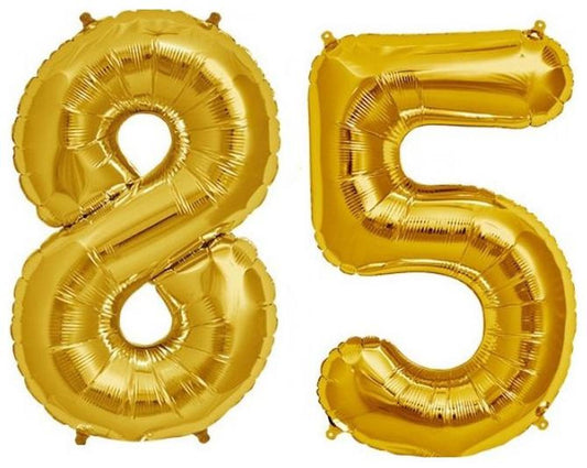 Number 85 Gold Foil Balloon 16 Inches
